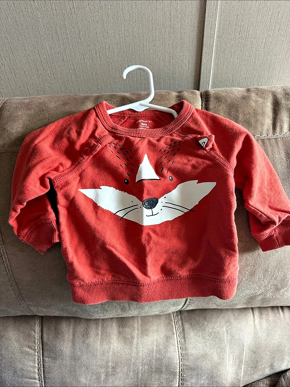 carter's Fox Graphic Pullover Sweatshirt Orange & White Baby 9M